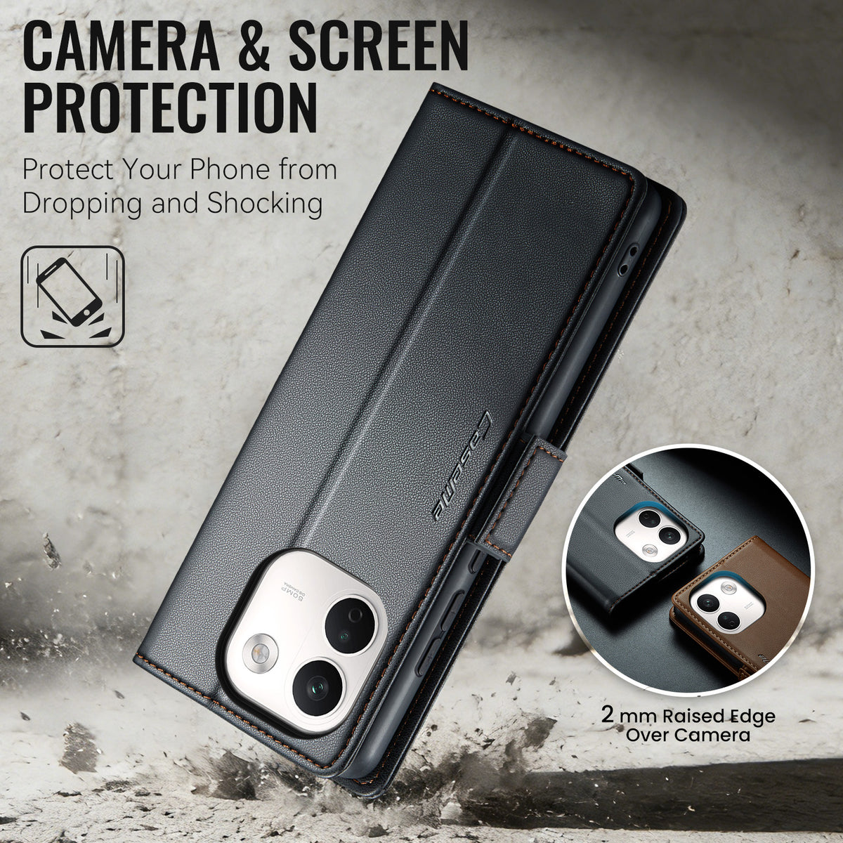 Xiaomi Redmi Note 17 Pro Max 5G CaseMe Retro Wallet Case [Black]