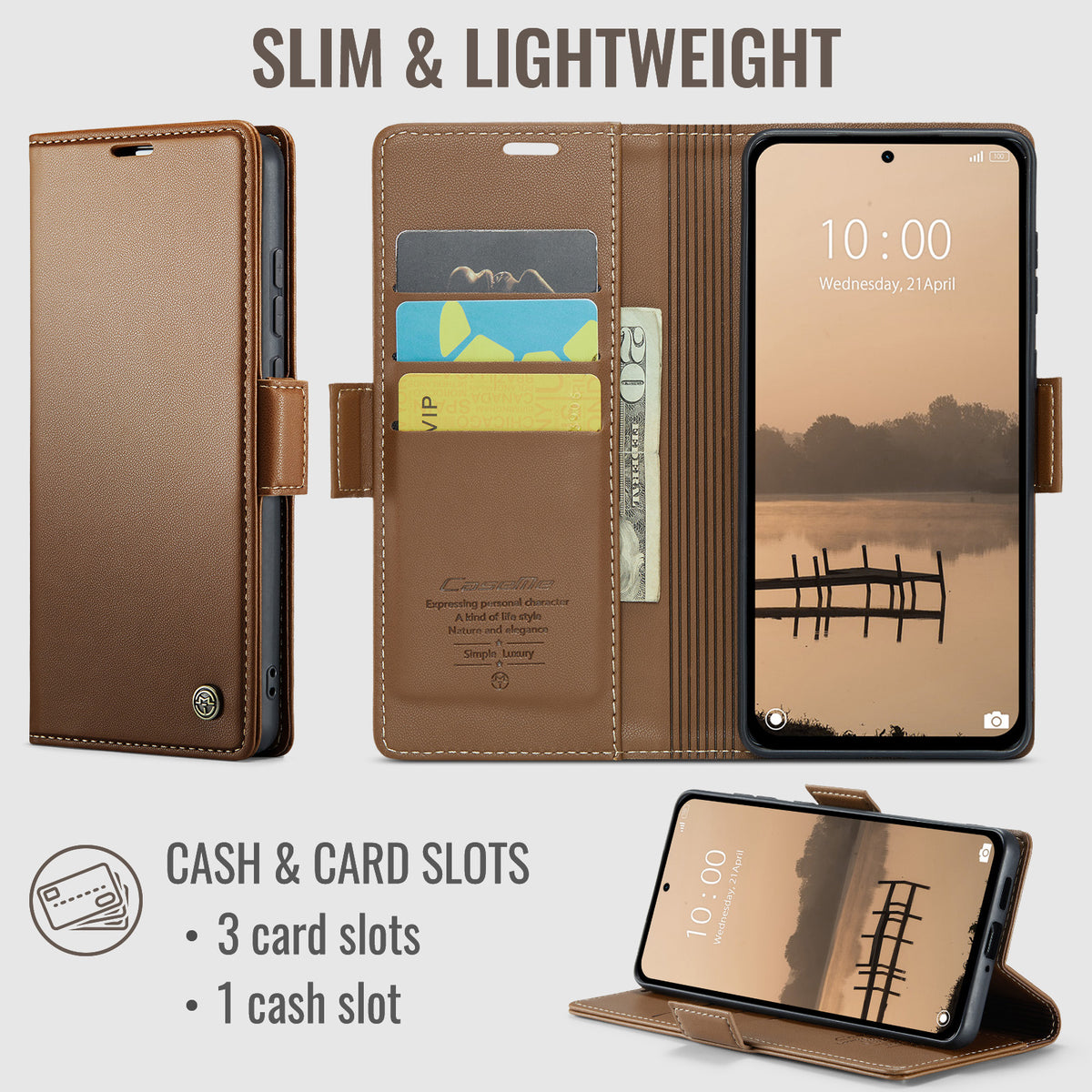 Xiaomi Redmi Note 17 Pro Max 5G CaseMe Retro Wallet Case [Brown]