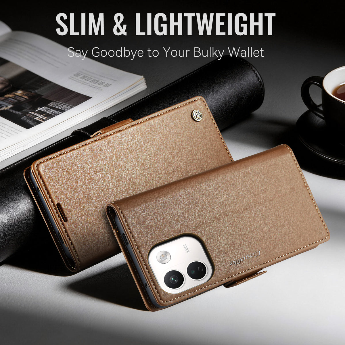 Xiaomi Redmi Note 17 Pro Max 5G CaseMe Retro Wallet Case [Brown]