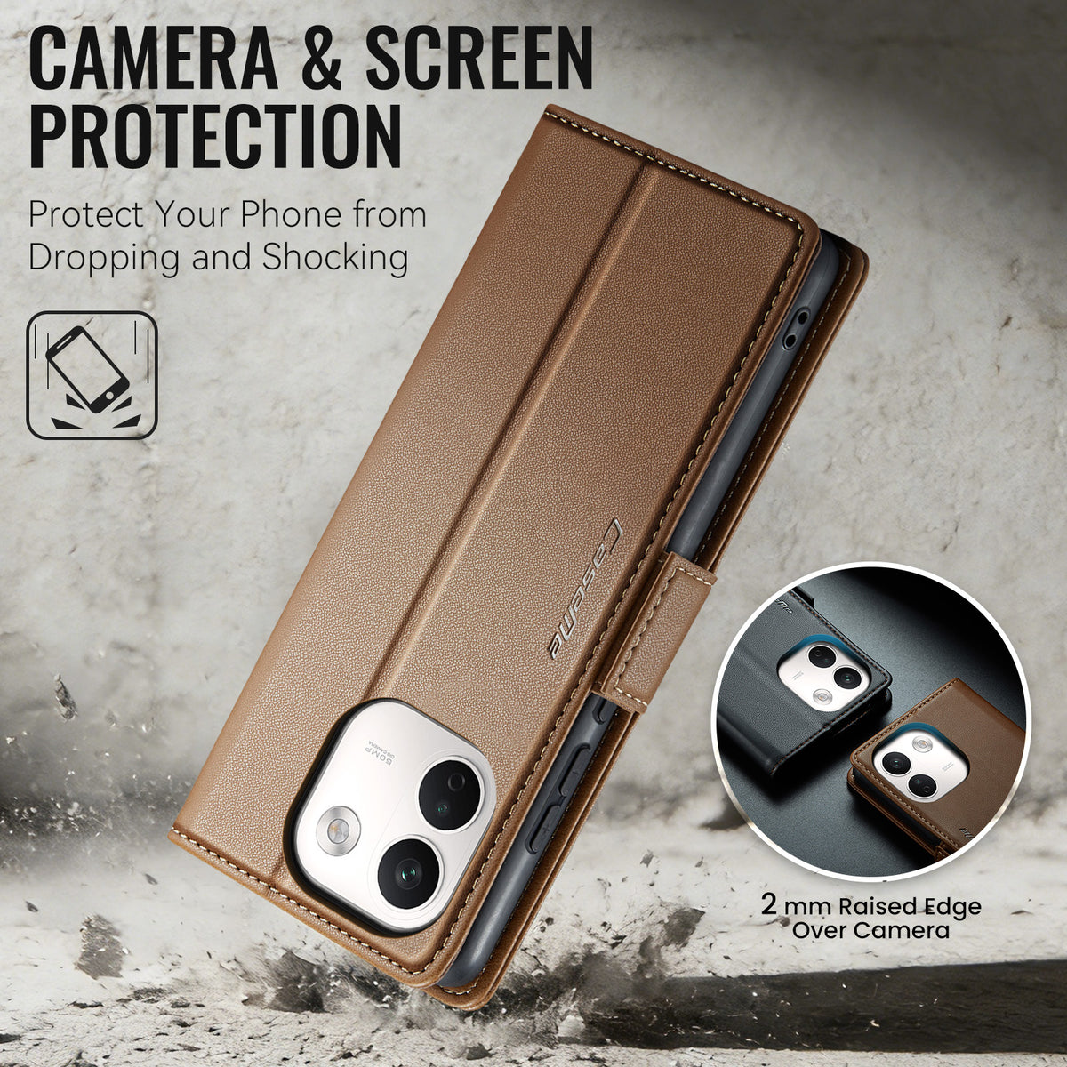 Xiaomi Redmi Note 17 Pro Max 5G CaseMe Retro Wallet Case [Brown]