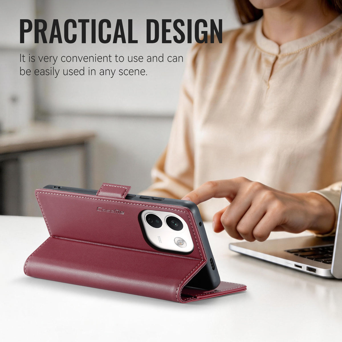 Xiaomi Redmi Note 17 Pro Max 5G CaseMe Retro Wallet Case [Maroon]