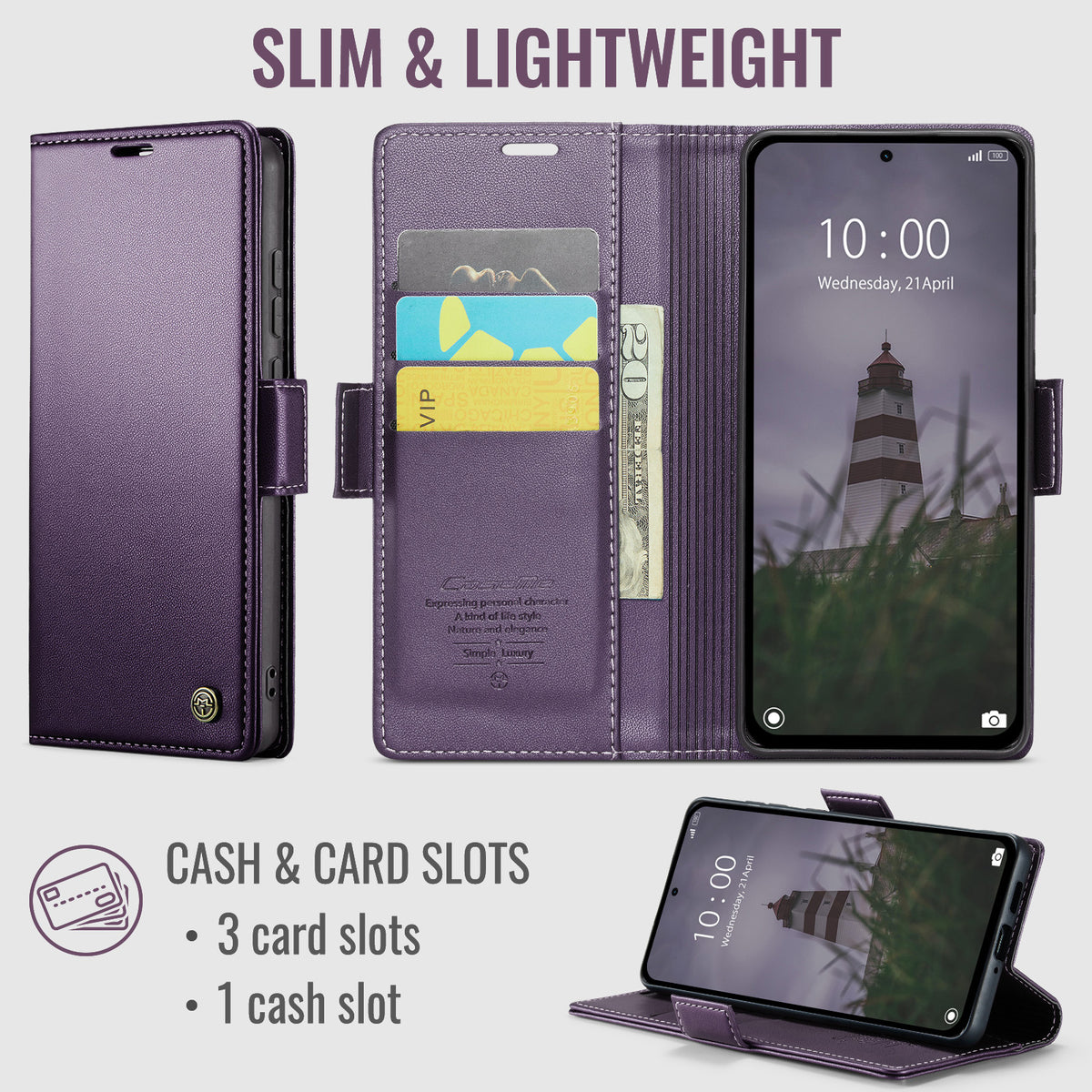 Xiaomi Redmi Note 17 Pro Max 5G CaseMe Retro Wallet Case [Purple]