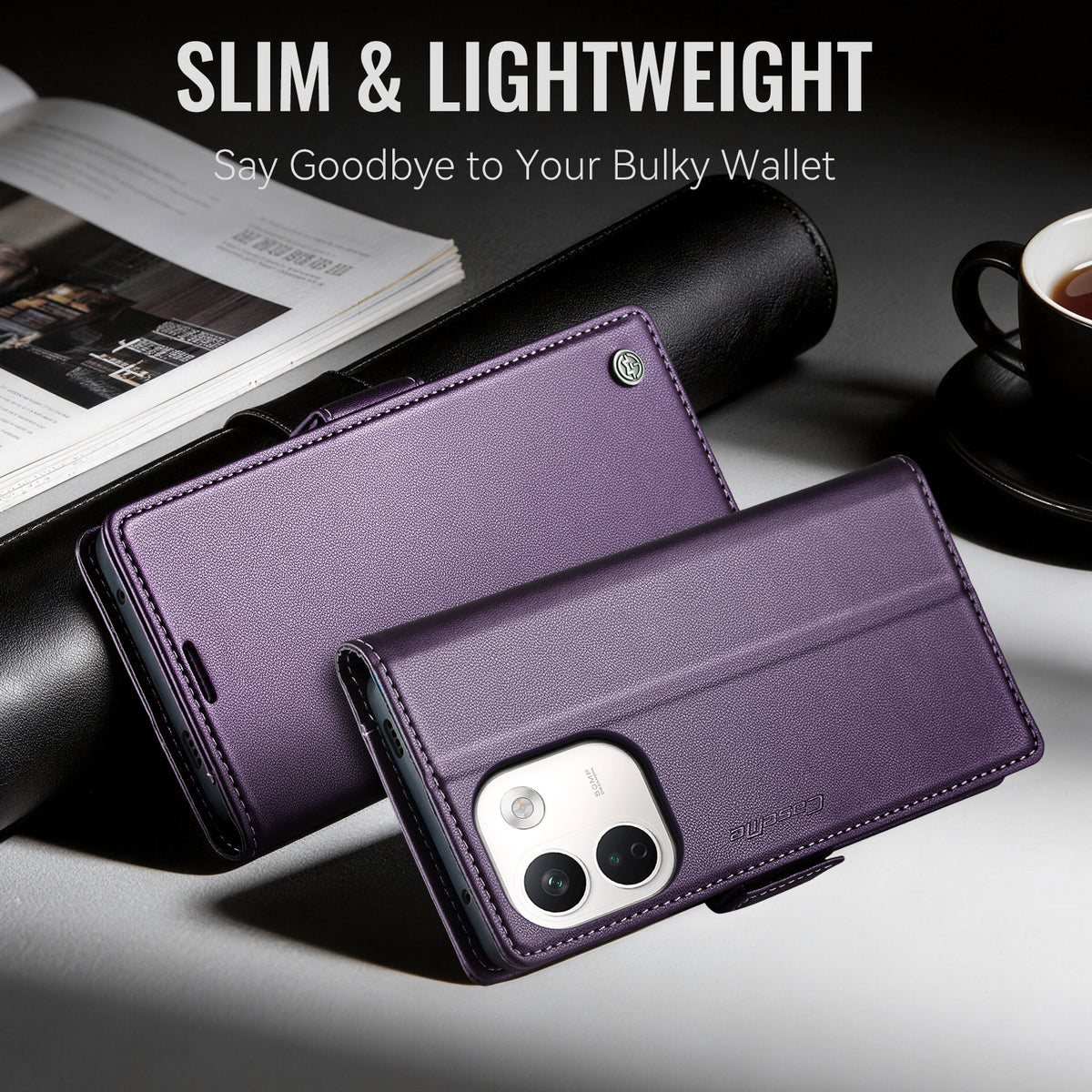 Xiaomi Redmi Note 17 Pro Max 5G CaseMe Retro Wallet Case [Purple]