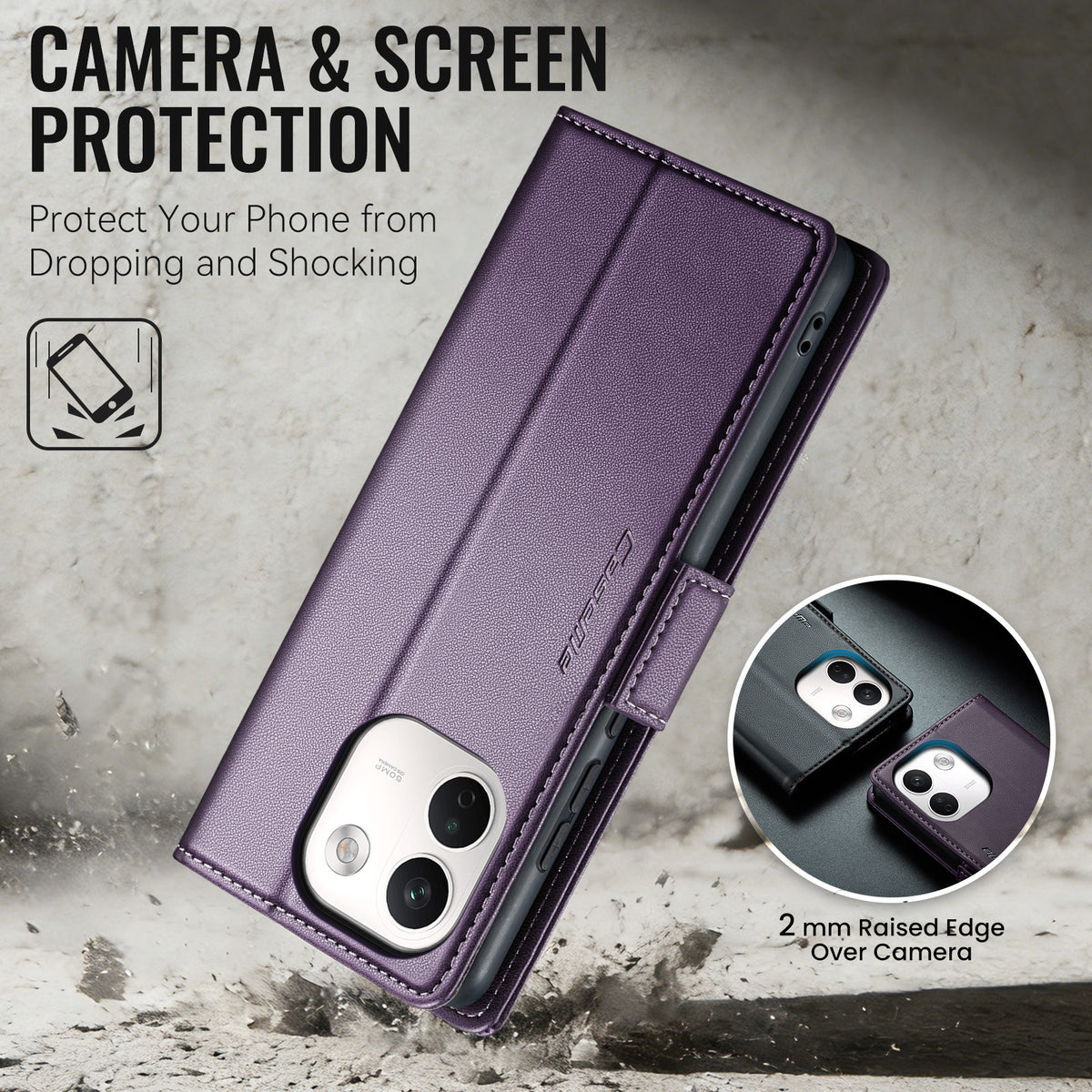 Xiaomi Redmi Note 17 Pro Max 5G CaseMe Retro Wallet Case [Purple]