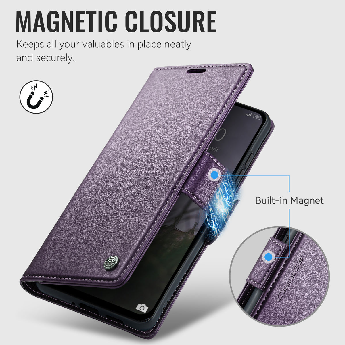 Xiaomi Redmi Note 17 Pro Max 5G CaseMe Retro Wallet Case [Purple]