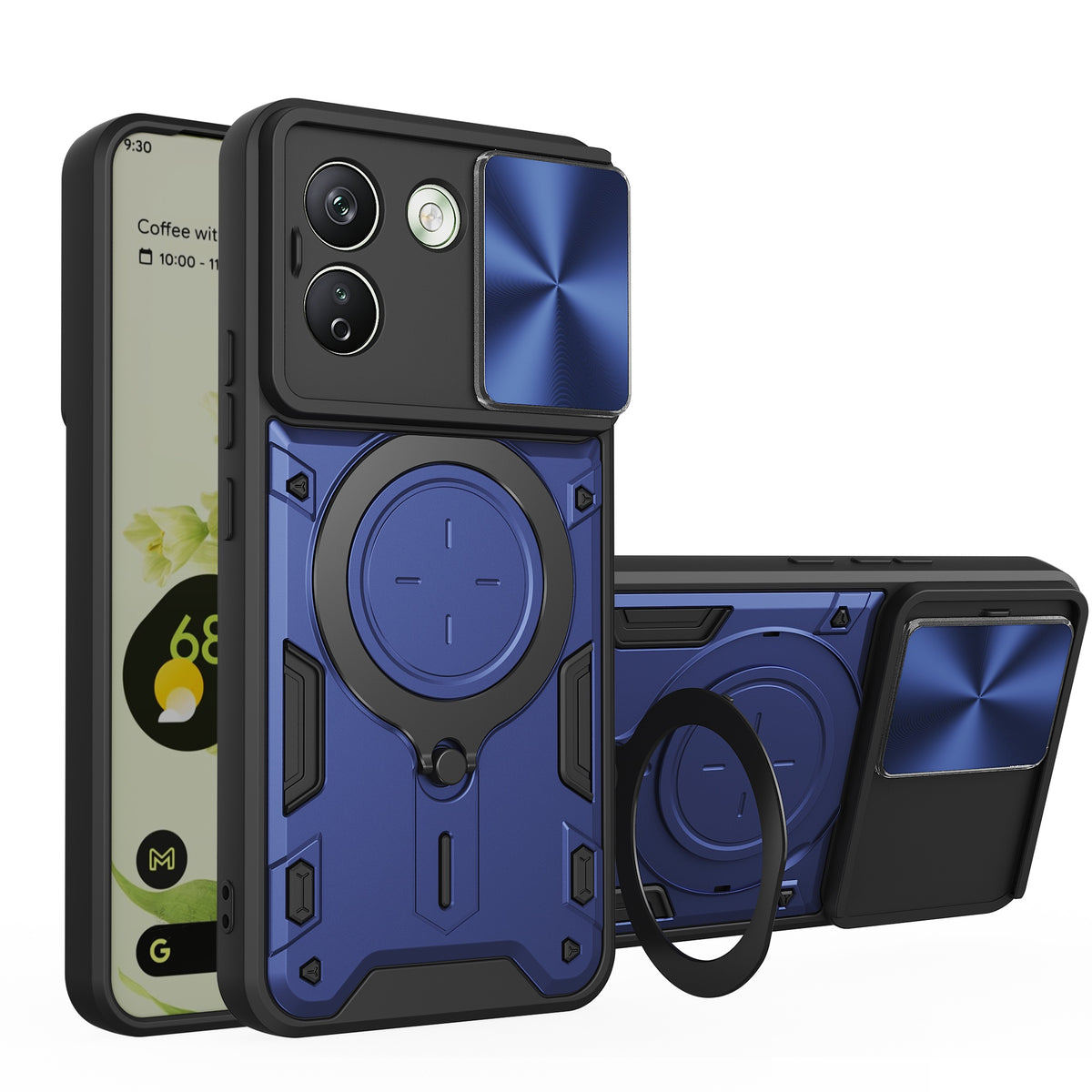 Xiaomi Redmi Note 17 Pro Max 5G Ring Kickstand Case w/ Camera Cover [Navy]