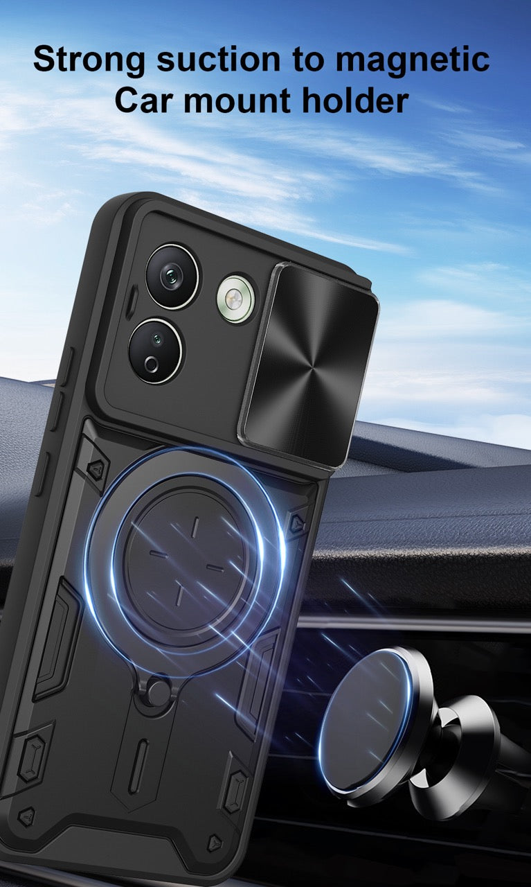Xiaomi Redmi Note 17 Pro Max 5G Ring Kickstand Case w/ Camera Cover [Black]