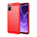 Samsung A07 Carbon Fibre TPU Case Slim Shockproof Cover Red - Red