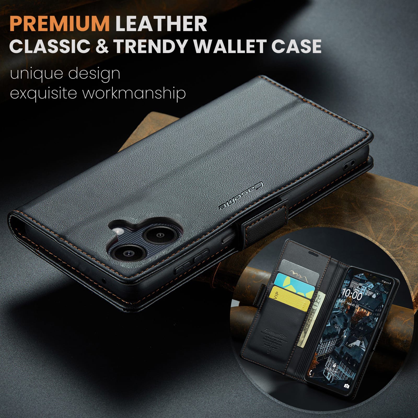 Samsung Galaxy A07 CaseMe Retro Wallet Case [Black]