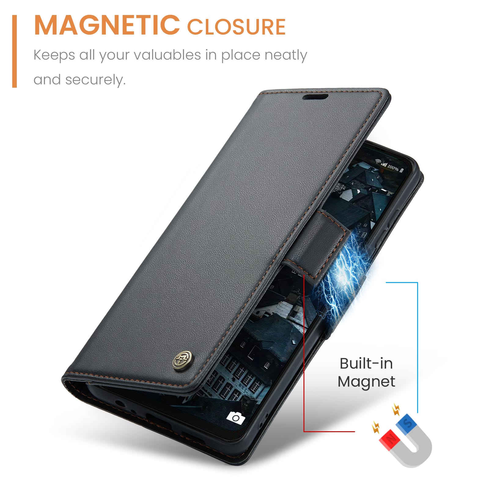 Samsung Galaxy A07 CaseMe Retro Wallet Case [Black]
