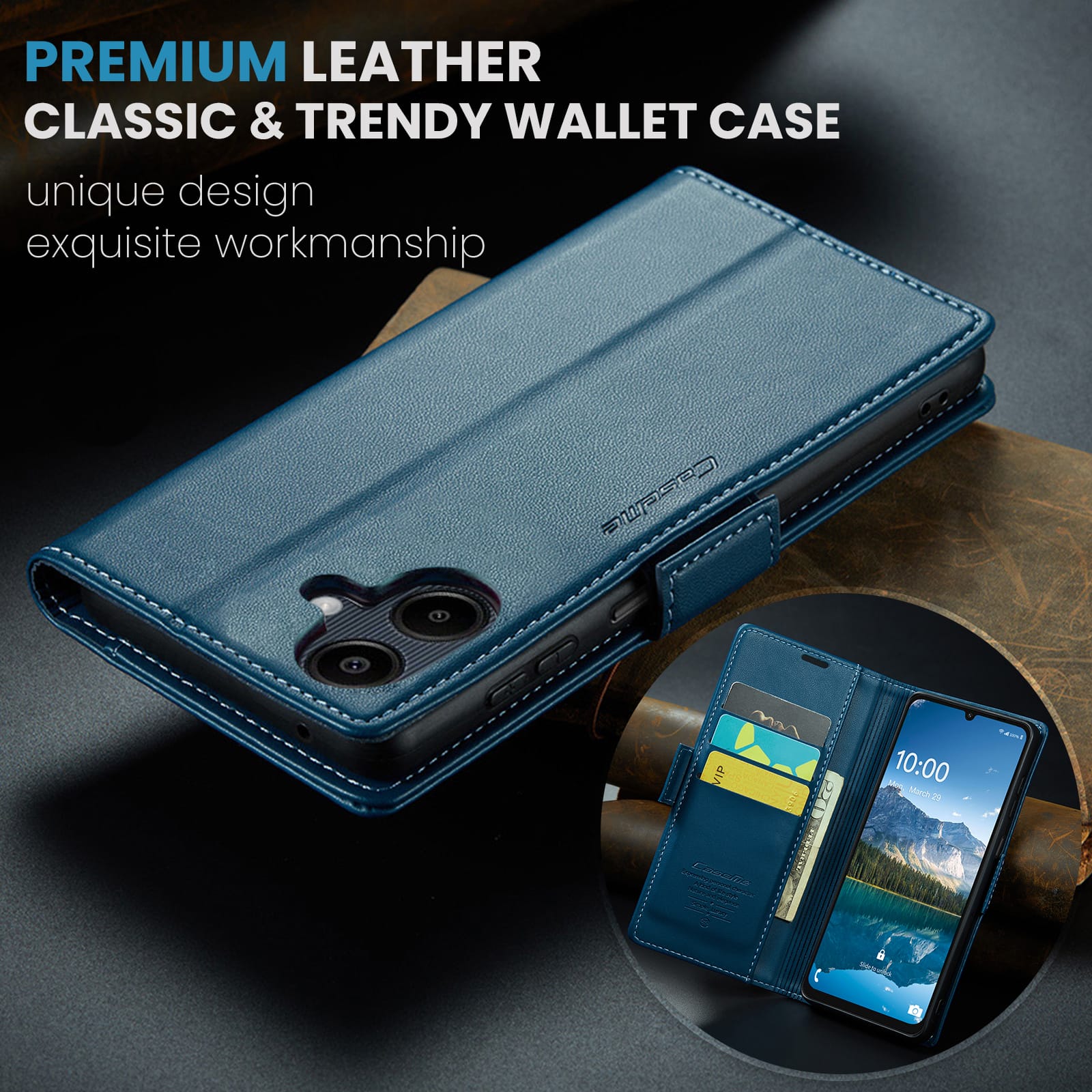 Samsung Galaxy A07 CaseMe Retro Wallet Case [Navy]