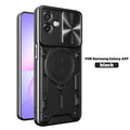 Samsung Galaxy A07 Ring Kickstand Case w/ Camera Cover [Black] - Black