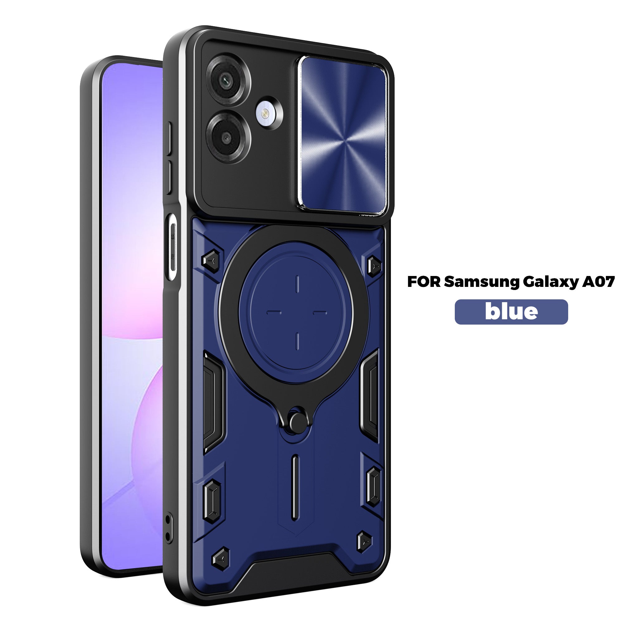 Samsung Galaxy A07 Ring Kickstand Case w/ Camera Cover [Navy]