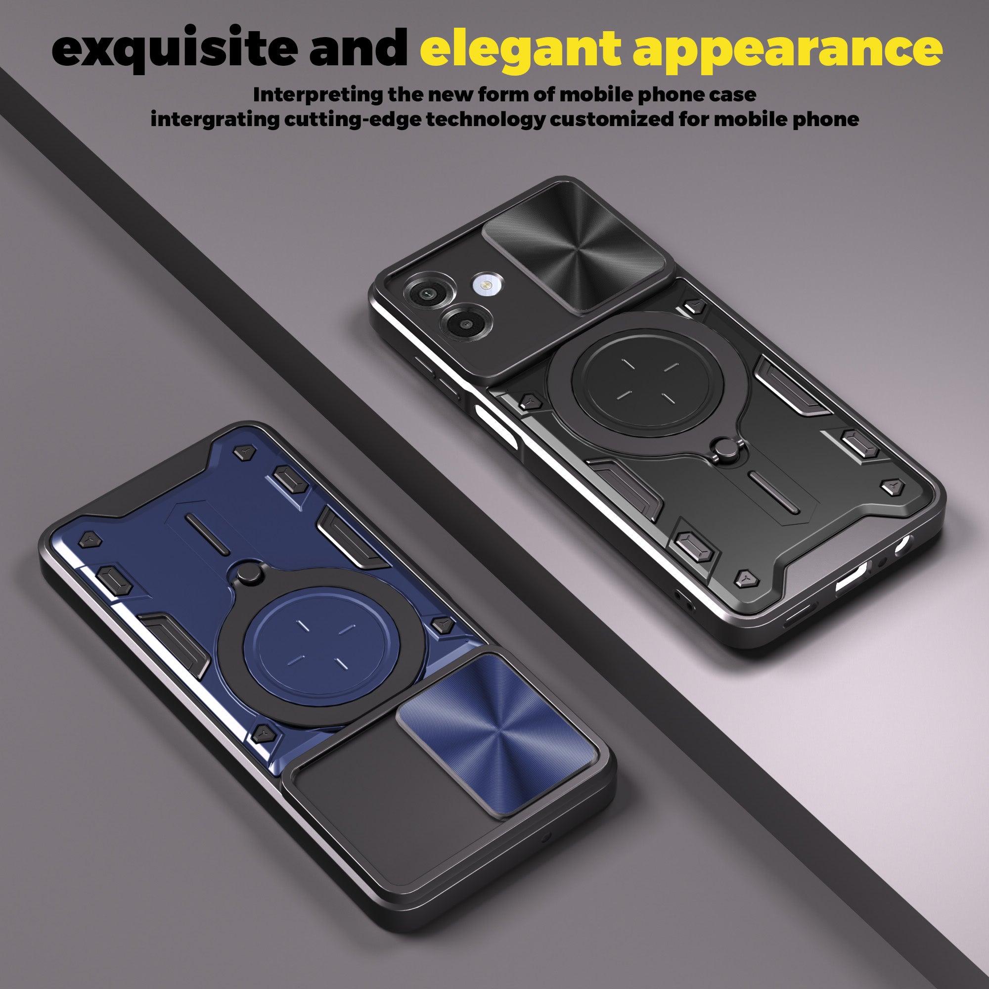 Samsung Galaxy A07 Ring Kickstand Case w/ Camera Cover [Purple]