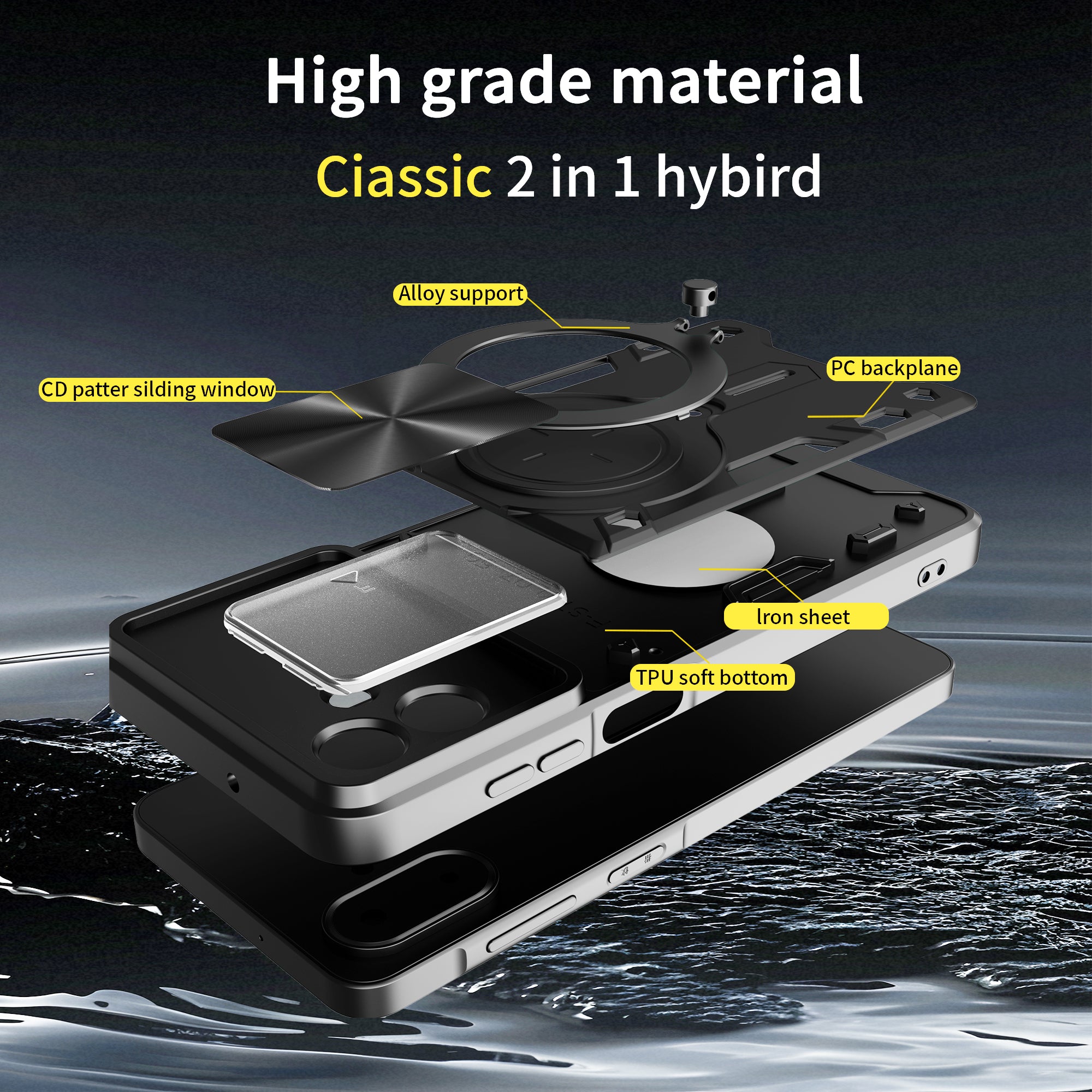 Samsung Galaxy A07 Ring Kickstand Case w/ Camera Cover [Rose Gold]