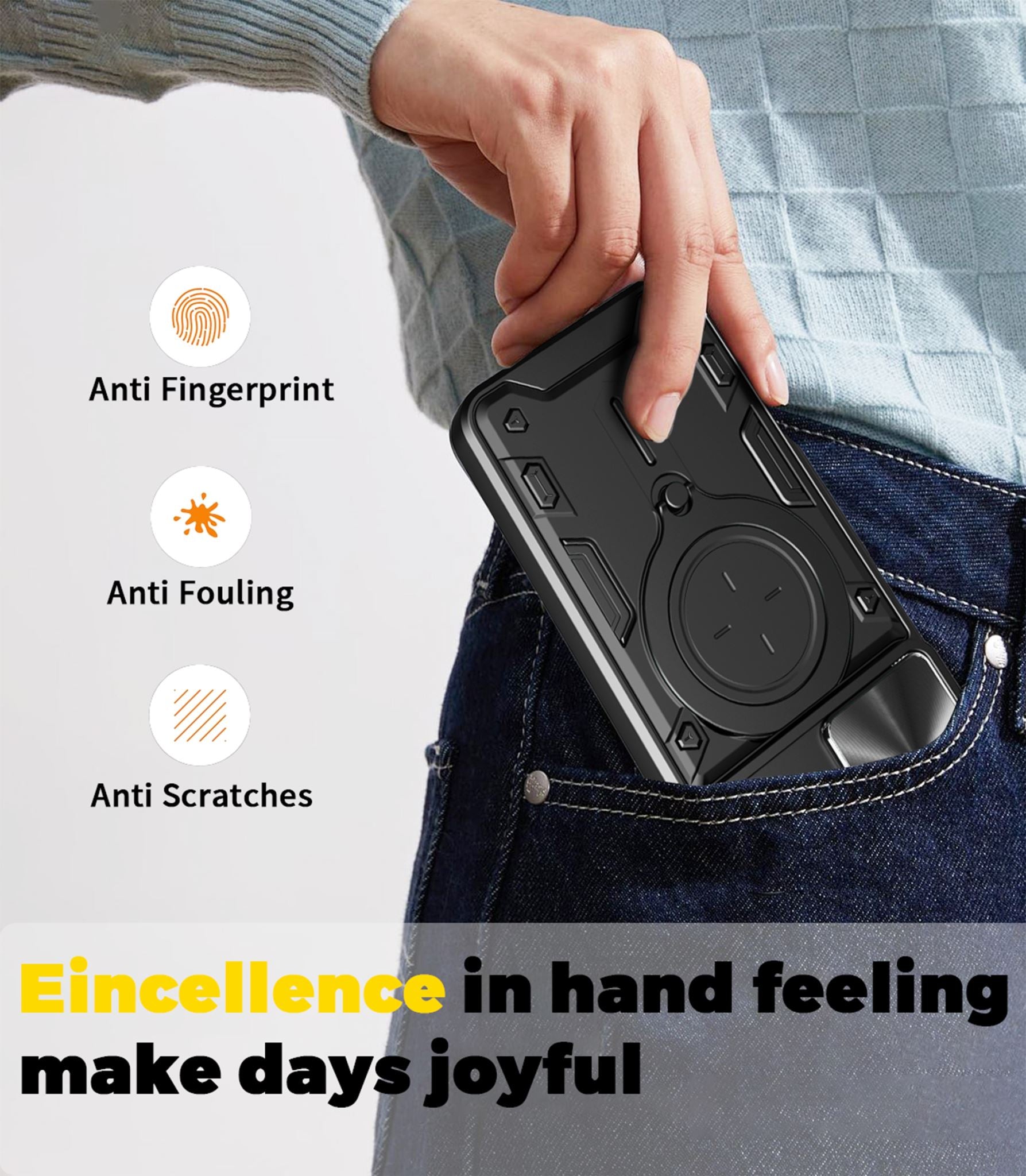 Samsung Galaxy A07 Ring Kickstand Case w/ Camera Cover [Navy]