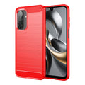 Samsung A17 Carbon Fibre TPU Case Slim Shockproof Cover Red - Red