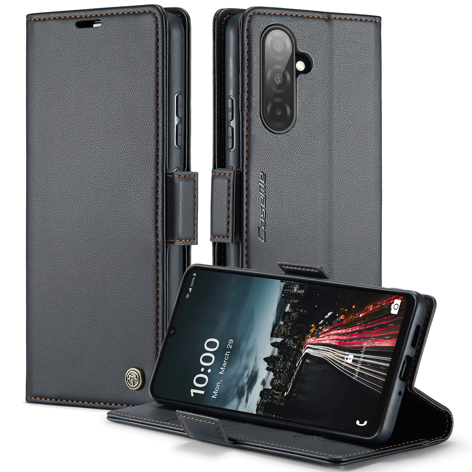 Samsung Galaxy A17 CaseMe Retro Wallet Case [Black]