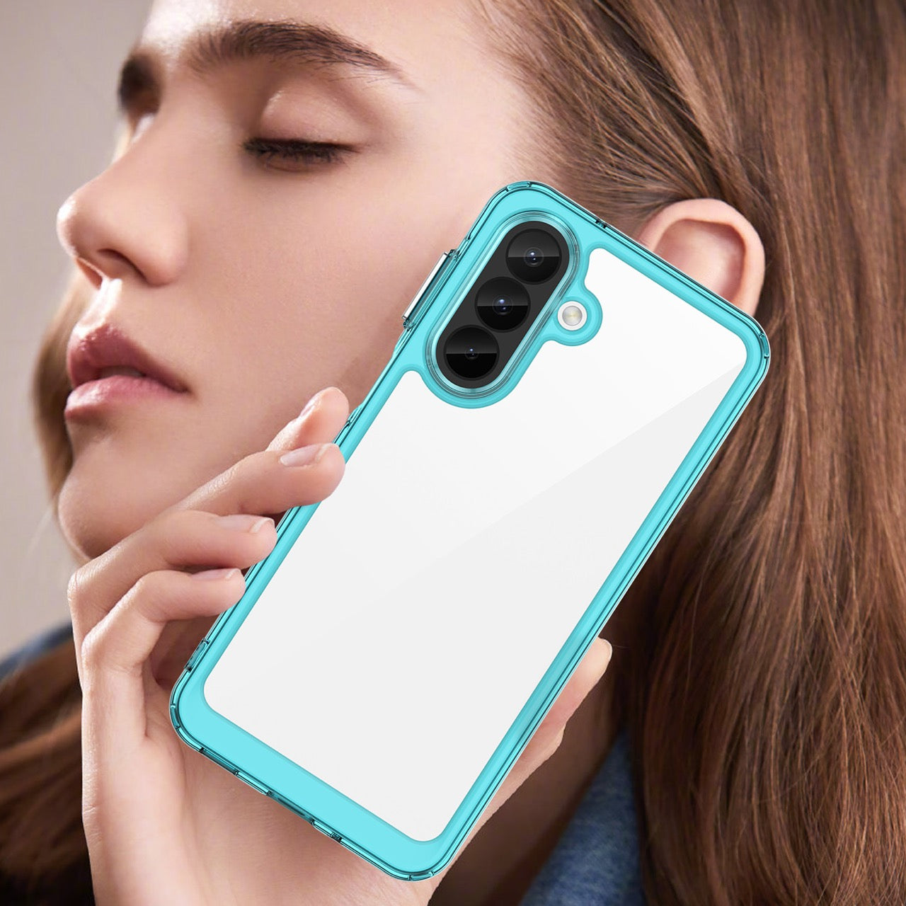 Samsung Galaxy A27 5G Soft TPU Bumper Shockproof Cover Case [Clear Blue]