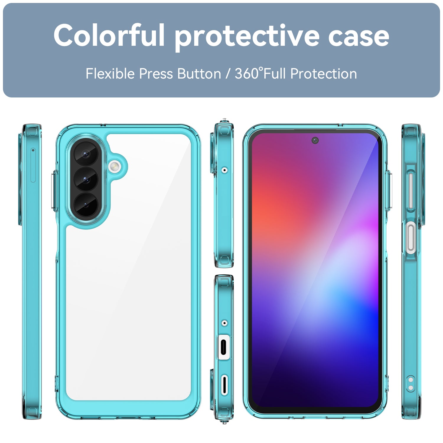 Samsung Galaxy A27 5G Soft TPU Bumper Shockproof Cover Case [Clear Blue]