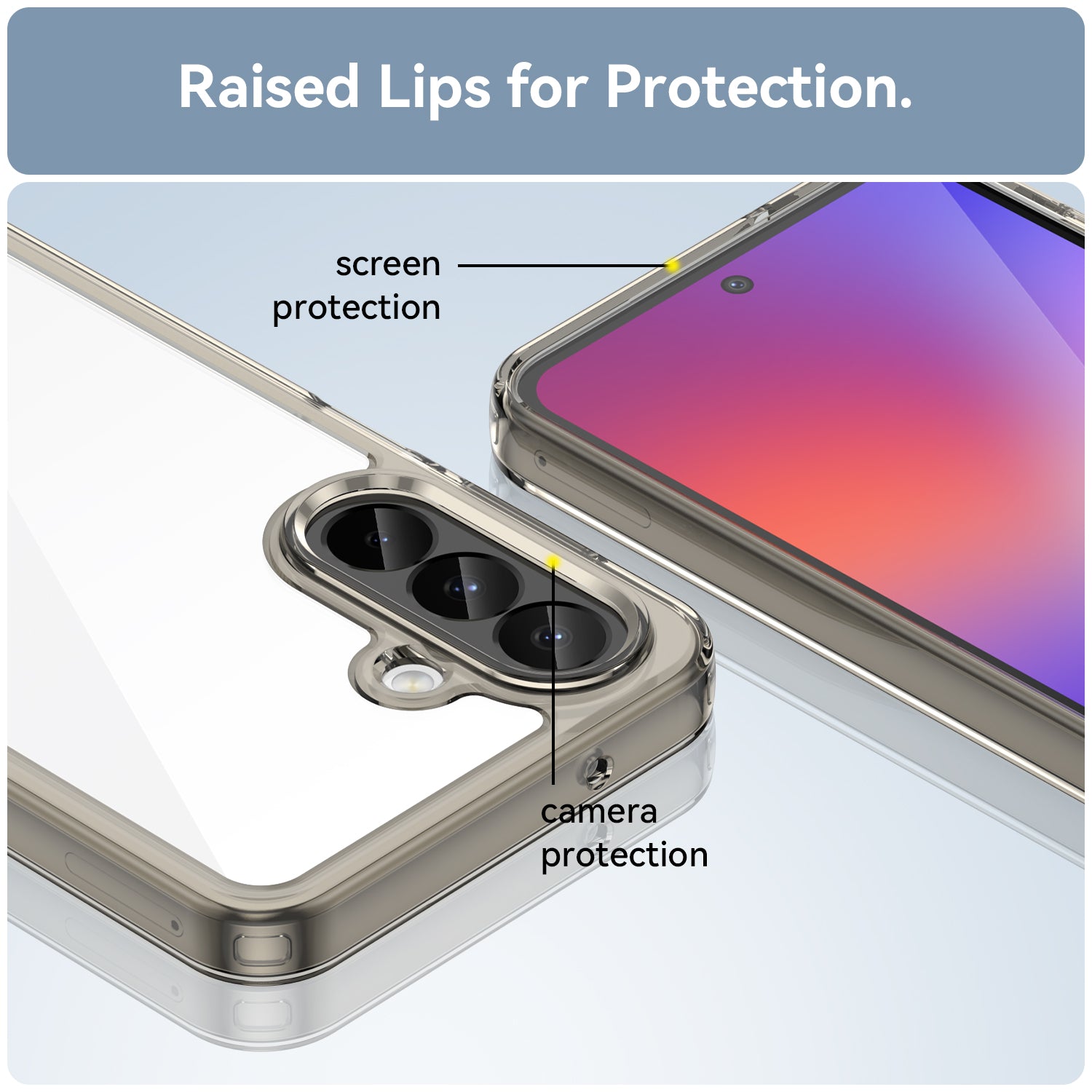 Samsung Galaxy A27 5G Soft TPU Bumper Shockproof Cover Case [Clear Grey]
