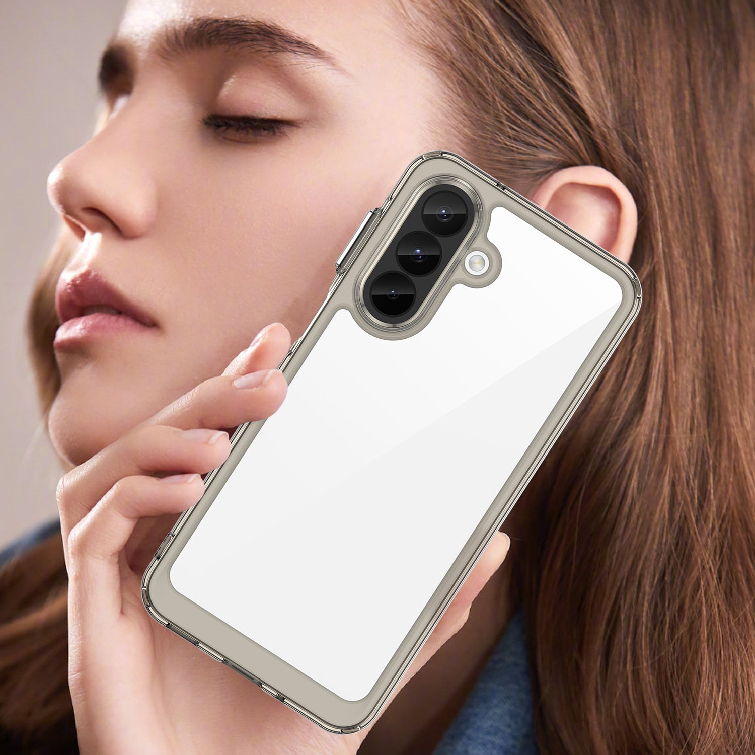 Samsung Galaxy A27 5G Soft TPU Bumper Shockproof Cover Case [Clear Grey]