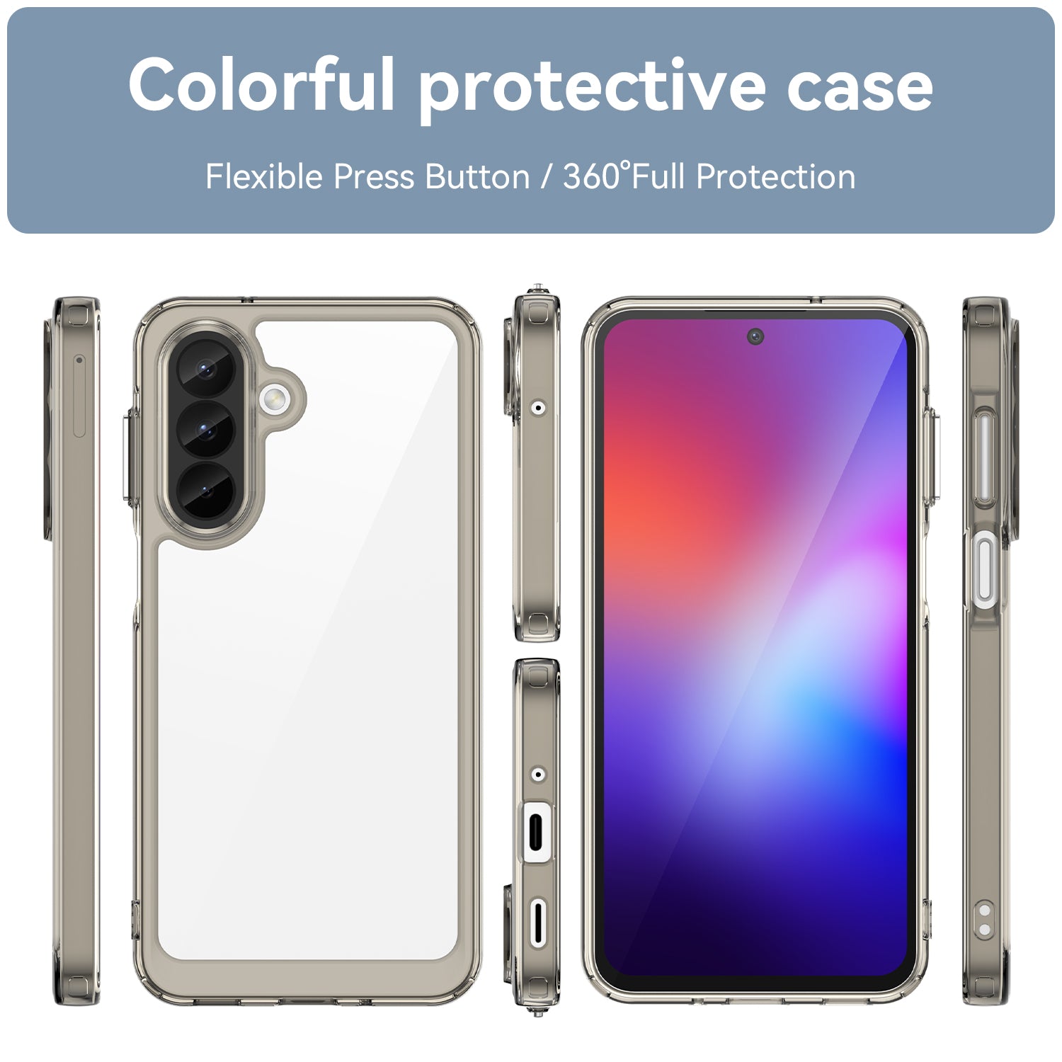 Samsung Galaxy A27 5G Soft TPU Bumper Shockproof Cover Case [Clear Grey]