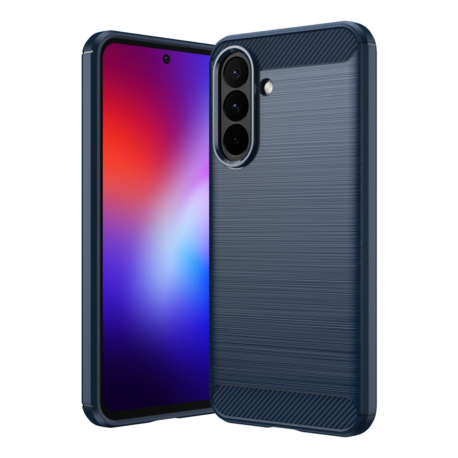 Samsung Galaxy A27 5G Carbon Fibre TPU Case Slim Shockproof Cover Navy