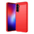 Samsung Galaxy A27 5G Carbon Fibre TPU Case Slim Shockproof Cover Red - Red