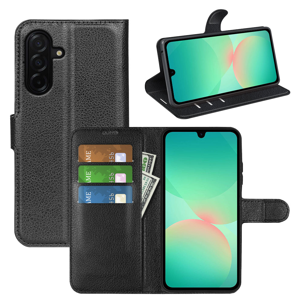 Wallet Case for Samsung Galaxy A27 5G – PU Leather Flip Cover with Card Holder & Stand [Black]