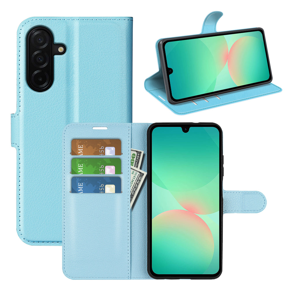 Wallet Case for Samsung Galaxy A27 5G – PU Leather Flip Cover with Card Holder & Stand [LightBlue]