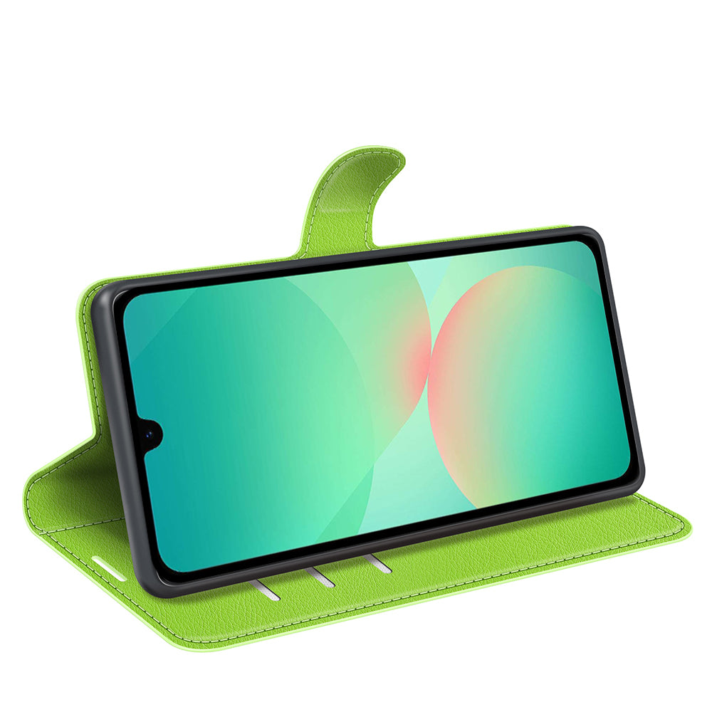 Wallet Case for Samsung Galaxy A27 5G – PU Leather Flip Cover with Card Holder & Stand [Green]