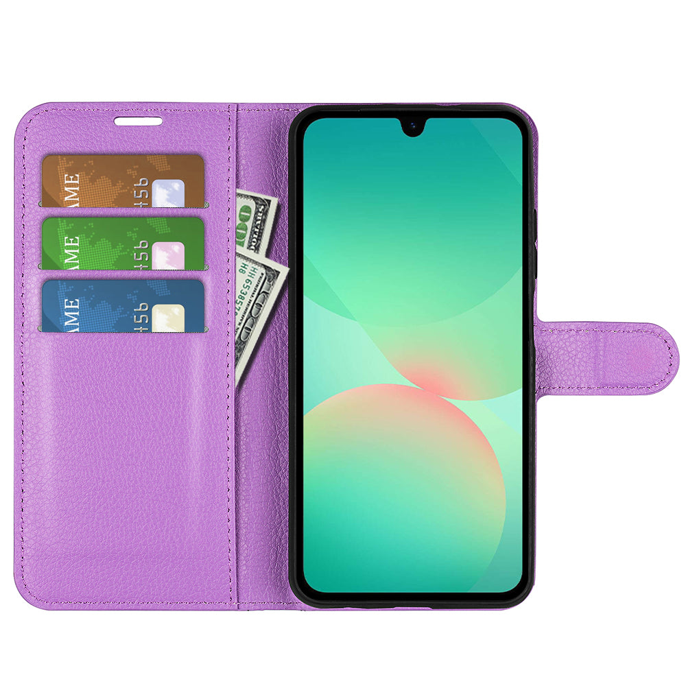 Wallet Case for Samsung Galaxy A27 5G – PU Leather Flip Cover with Card Holder & Stand [Purple]