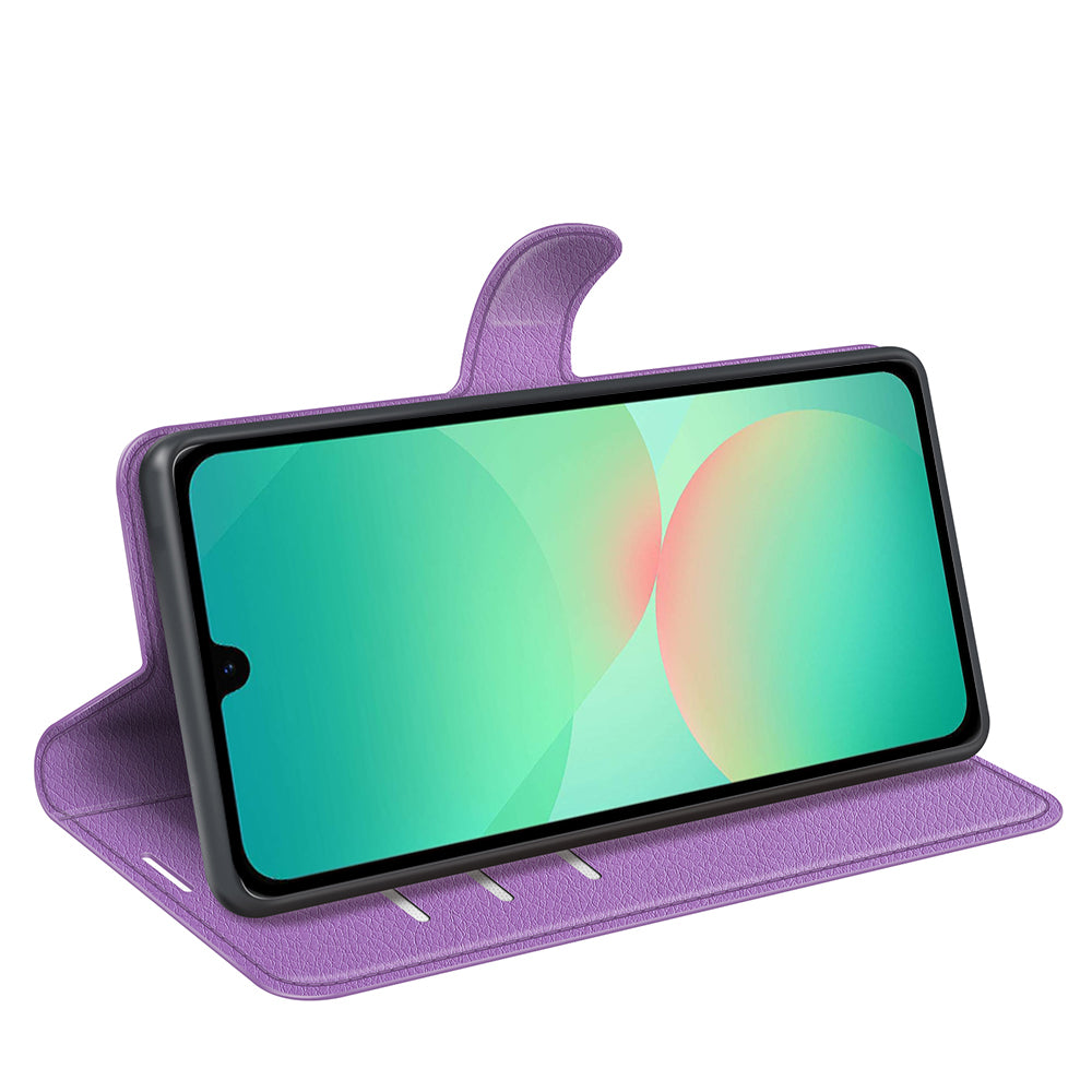 Wallet Case for Samsung Galaxy A27 5G – PU Leather Flip Cover with Card Holder & Stand [Purple]