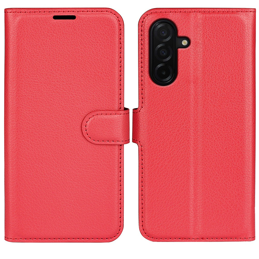 Wallet Case for Samsung Galaxy A27 5G – PU Leather Flip Cover with Card Holder & Stand [Red]