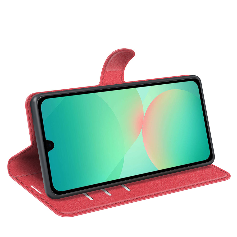 Wallet Case for Samsung Galaxy A27 5G – PU Leather Flip Cover with Card Holder & Stand [Red]