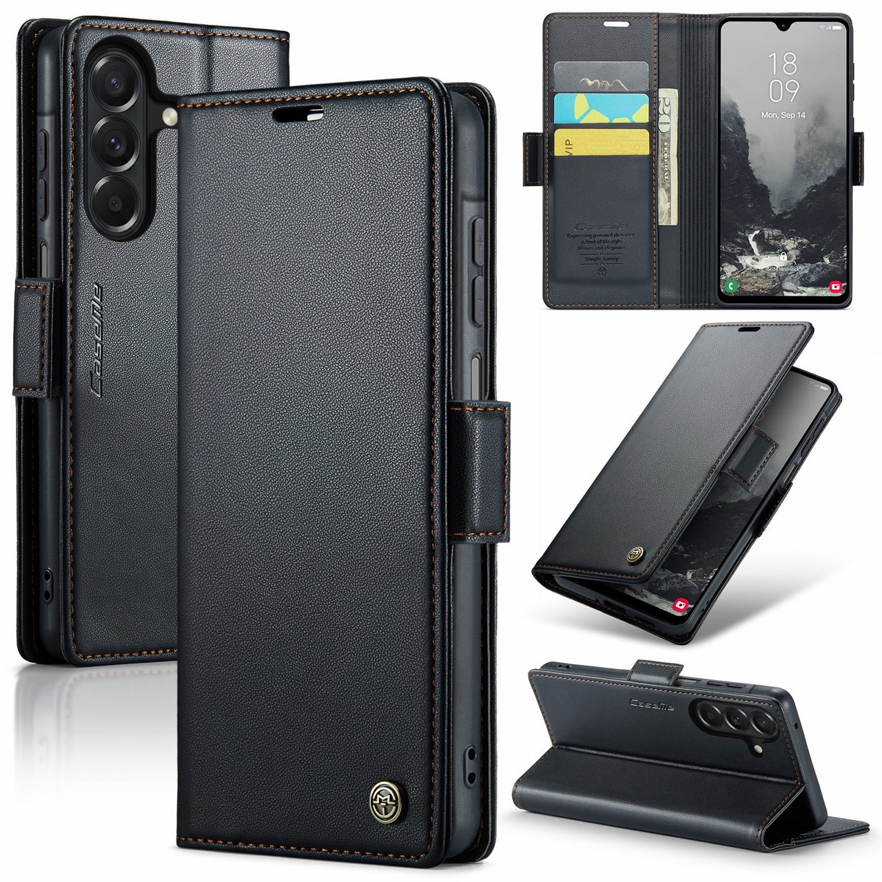 Samsung Galaxy A27 5G CaseMe Retro Wallet Case [Black]
