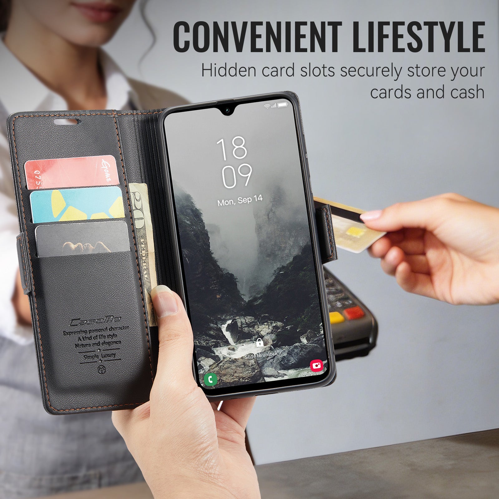 Samsung Galaxy A27 5G CaseMe Retro Wallet Case [Black]