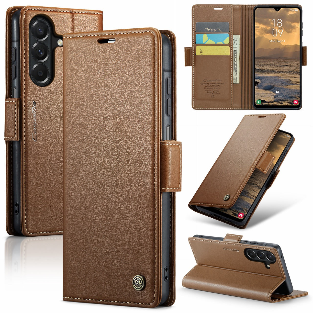 Samsung Galaxy A27 5G CaseMe Retro Wallet Case [Brown]