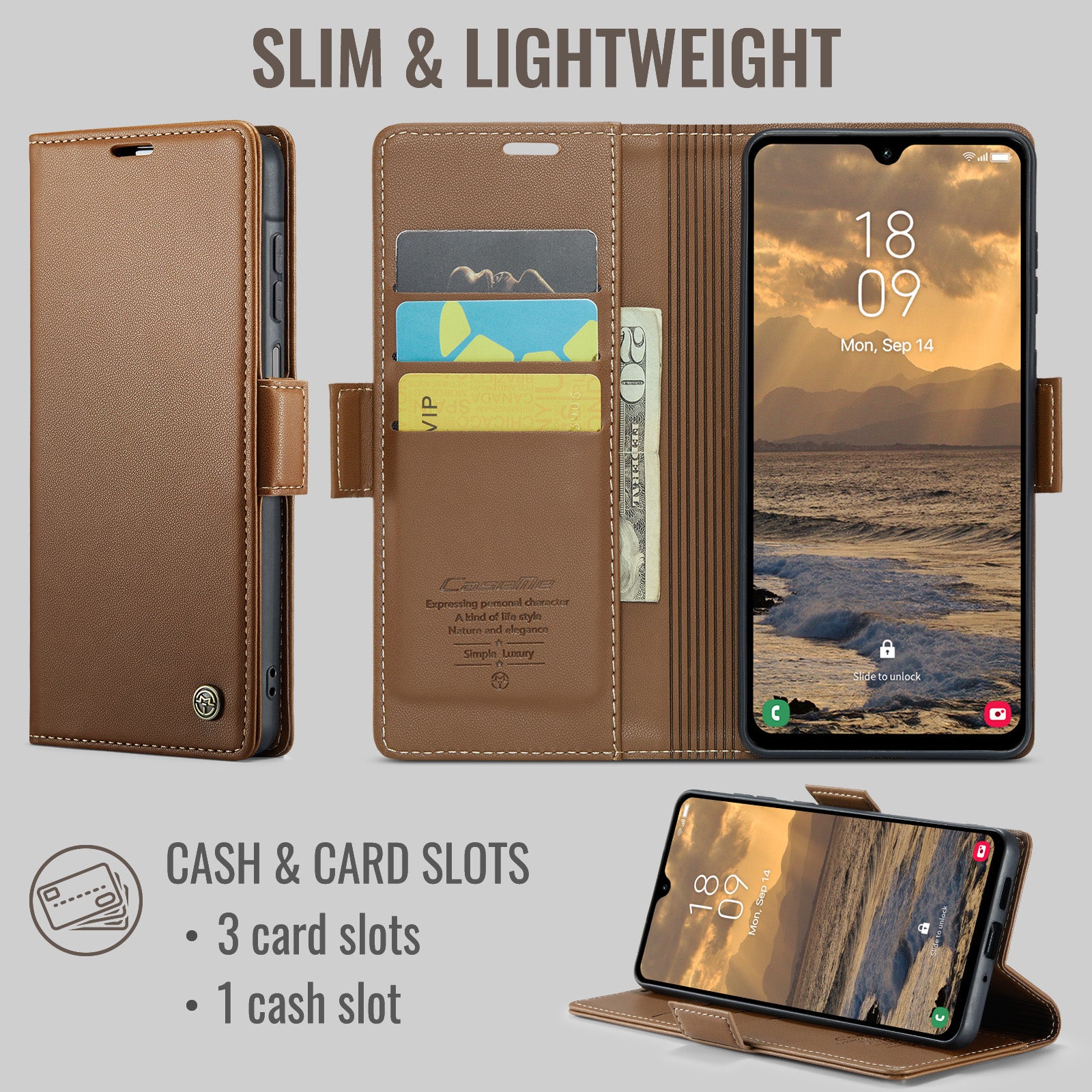Samsung Galaxy A27 5G CaseMe Retro Wallet Case [Brown]