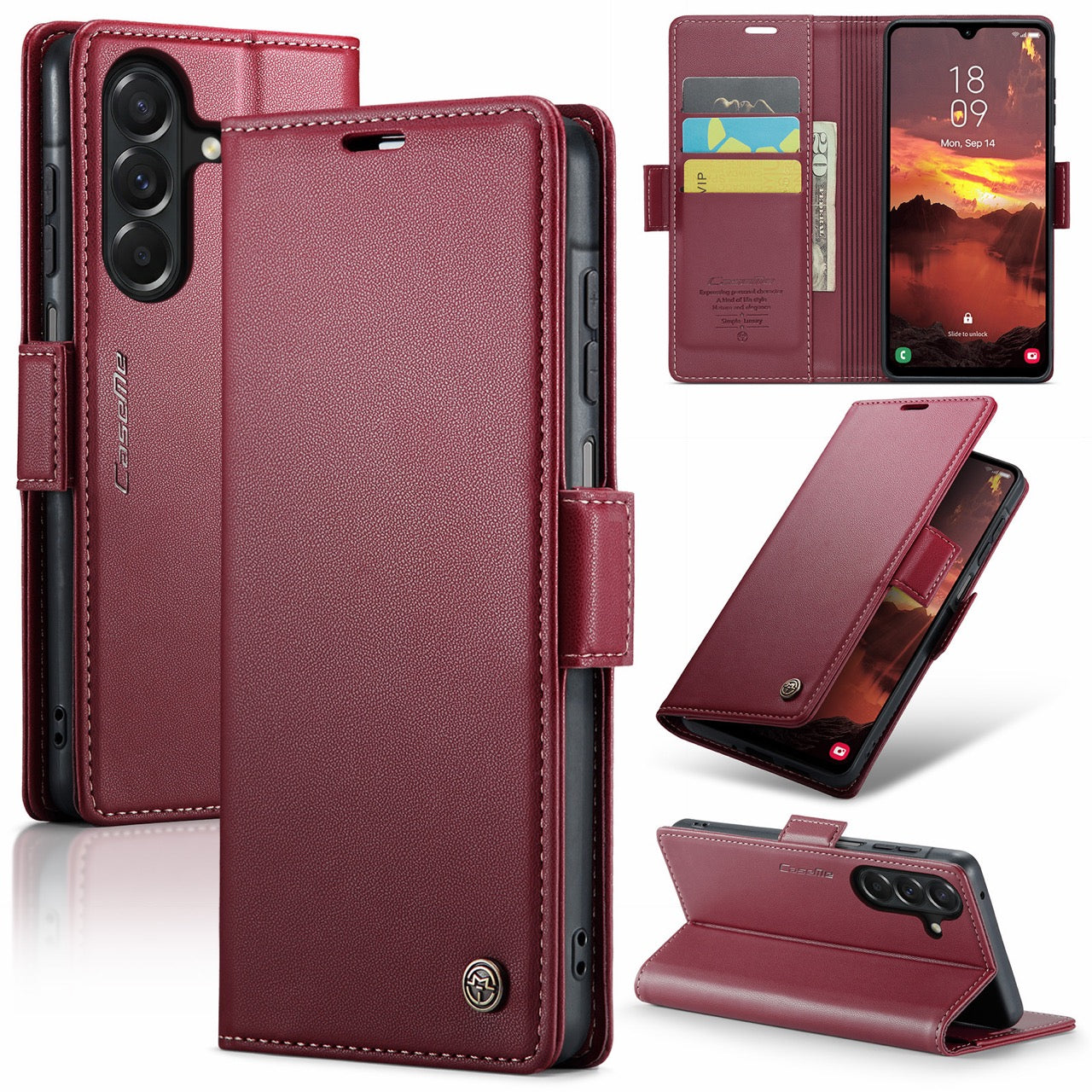 Samsung Galaxy A27 5G CaseMe Retro Wallet Case [Maroon]
