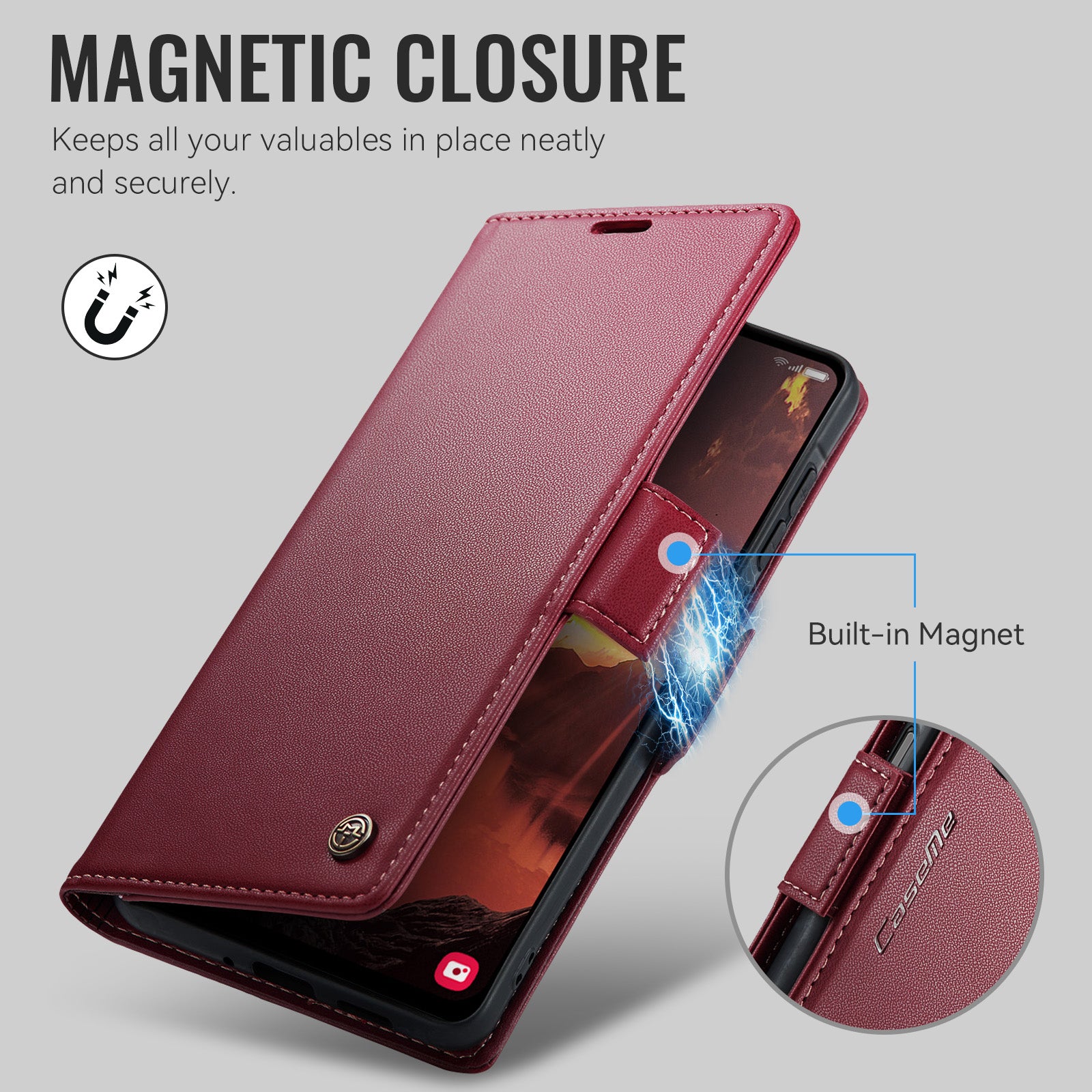 Samsung Galaxy A27 5G CaseMe Retro Wallet Case [Maroon]