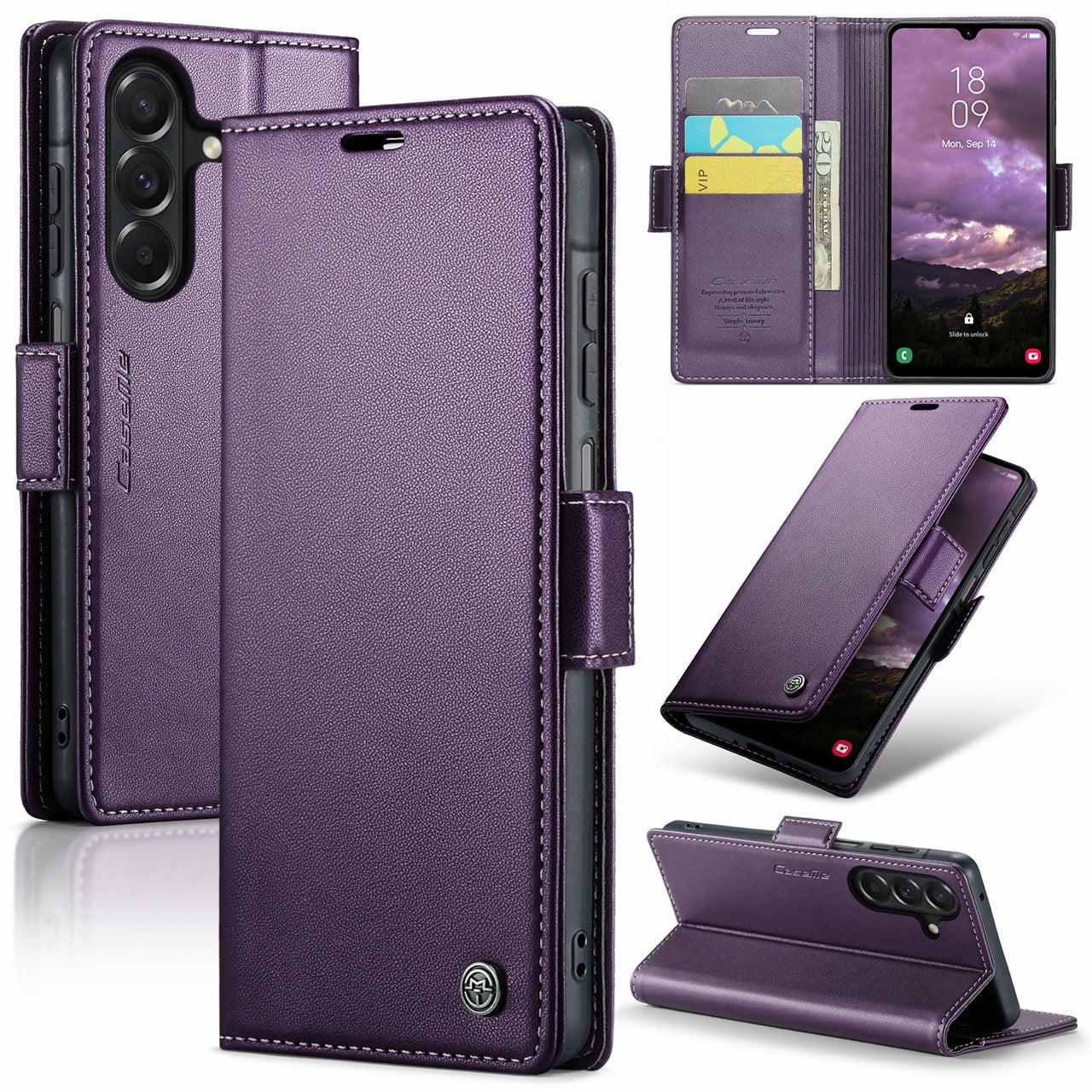 Samsung Galaxy A27 5G CaseMe Retro Wallet Case [Purple]