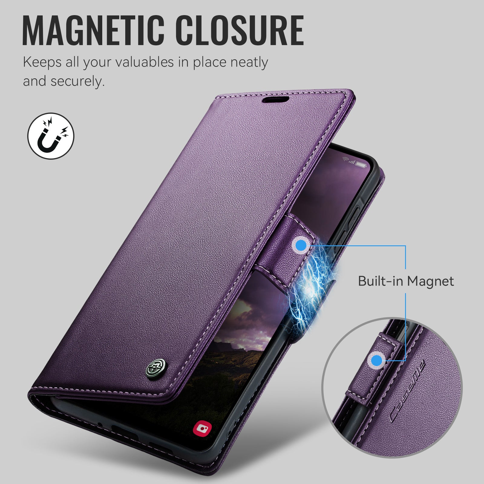 Samsung Galaxy A27 5G CaseMe Retro Wallet Case [Purple]