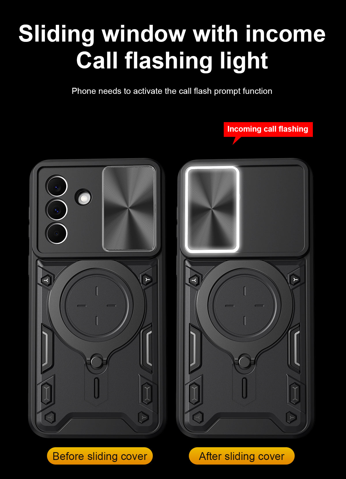 Samsung Galaxy A27 5G Ring Kickstand Case w/ Camera Cover [Black]
