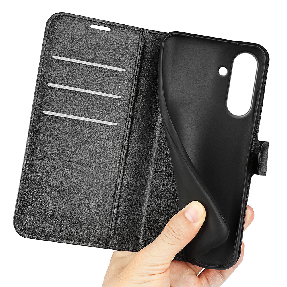 Wallet Case for Samsung Galaxy A37 5G – PU Leather Flip Cover with Card Holder & Stand [Black]