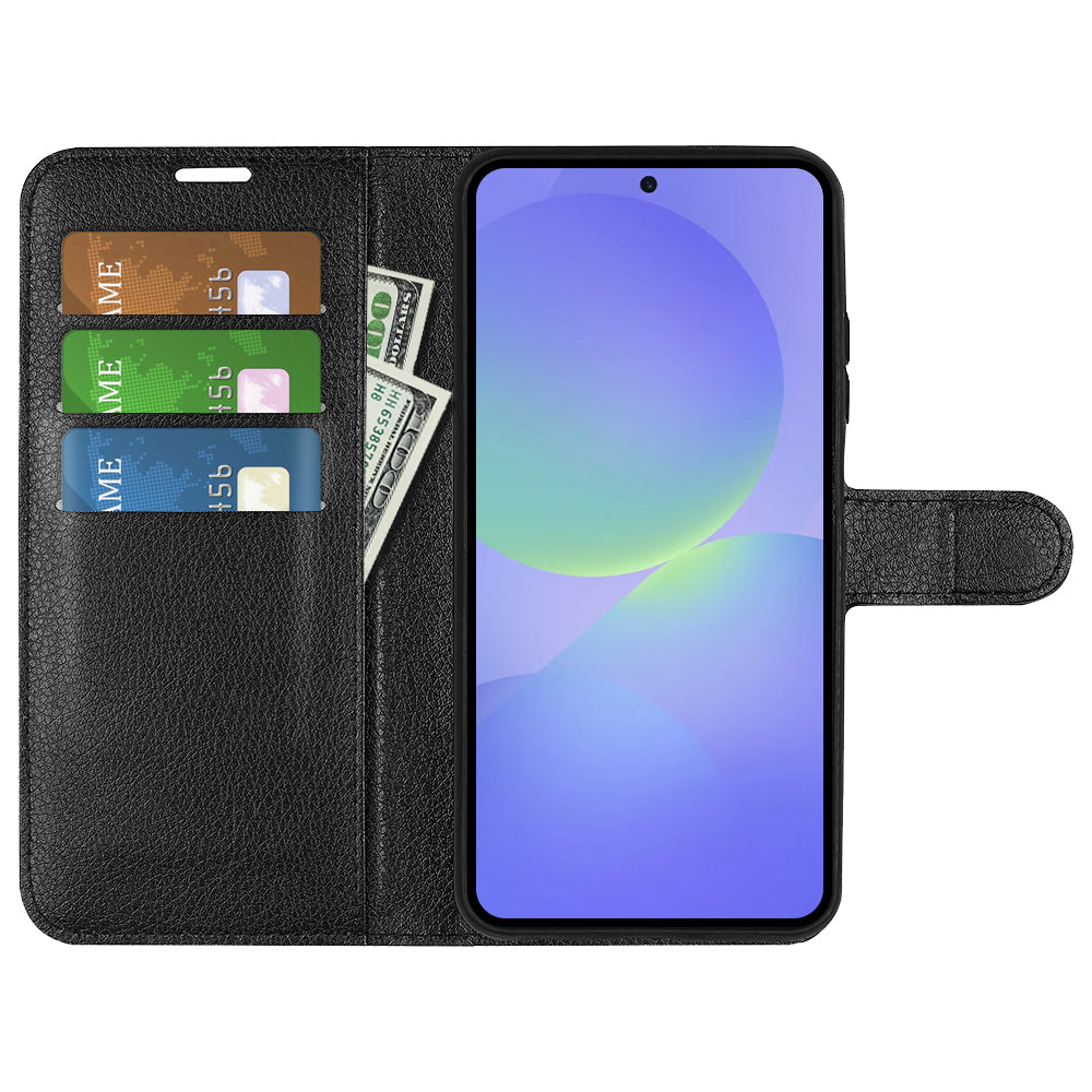 Wallet Case for Samsung Galaxy A37 5G – PU Leather Flip Cover with Card Holder & Stand [Black]
