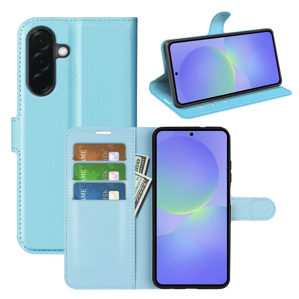 Wallet Case for Samsung Galaxy A37 5G – PU Leather Flip Cover with Card Holder & Stand [LightBlue]