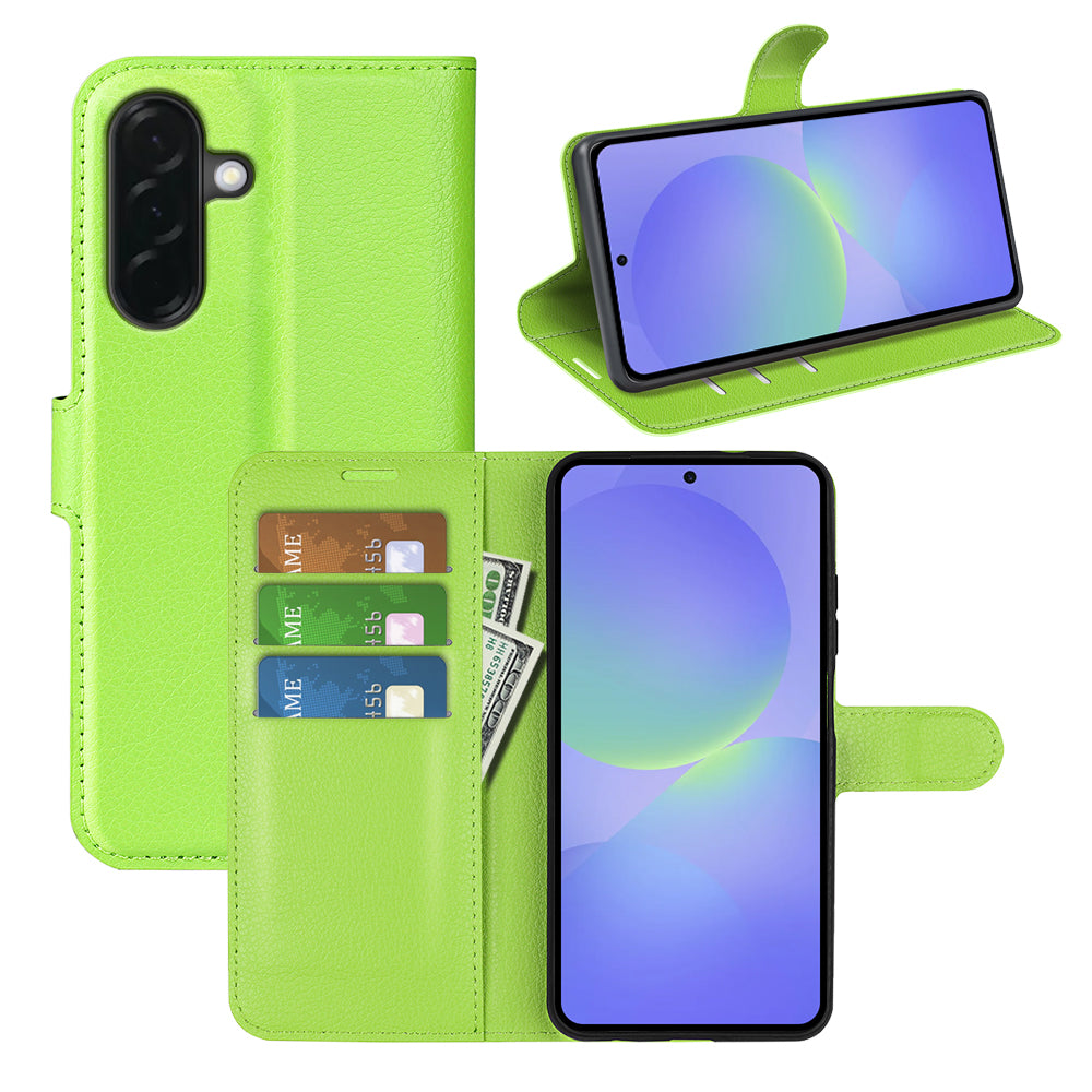 Wallet Case for Samsung Galaxy A37 5G – PU Leather Flip Cover with Card Holder & Stand [Green]