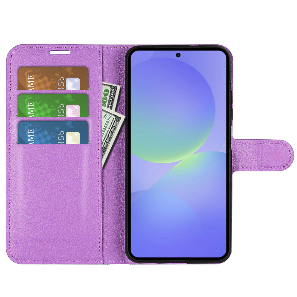 Wallet Case for Samsung Galaxy A37 5G – PU Leather Flip Cover with Card Holder & Stand [Purple]